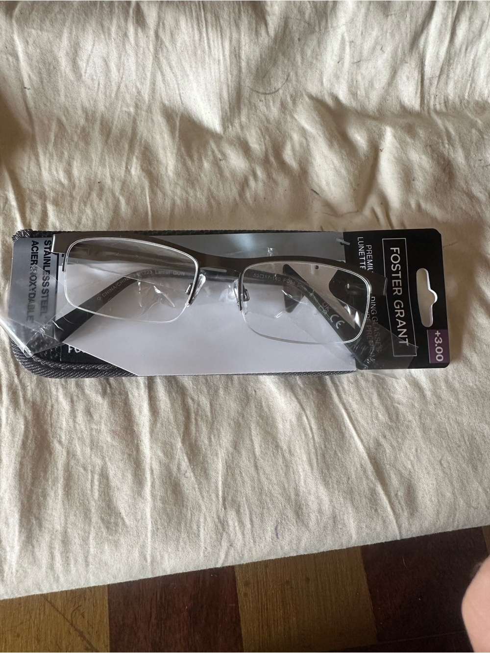 Foster Grant LO1223 Lamar Gun +3.00 Reading Glasses